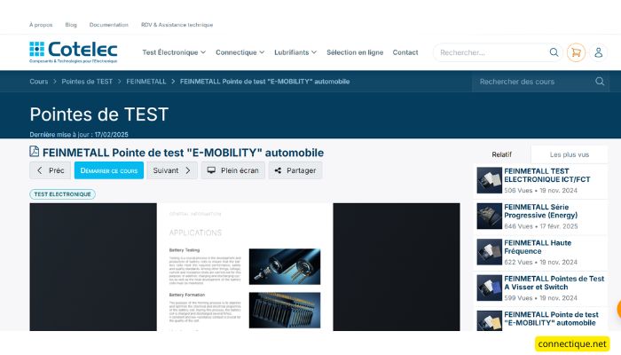 Pointes de test pour batteries et systèmes de charge