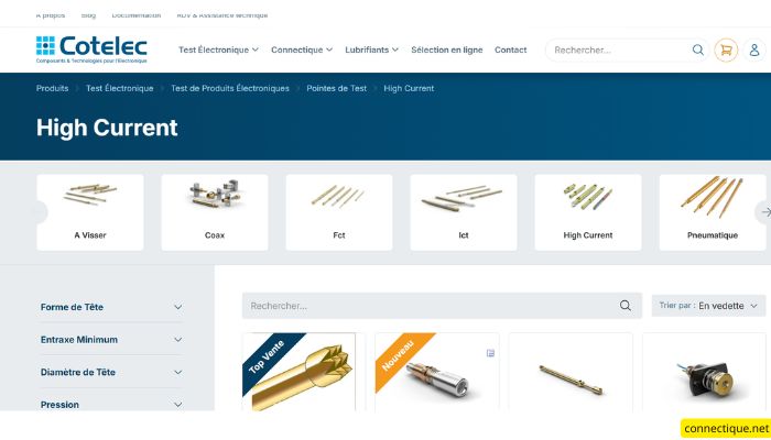 Pointes haute intensité. Pointes, interfaces et sockets de test - Sockets de test