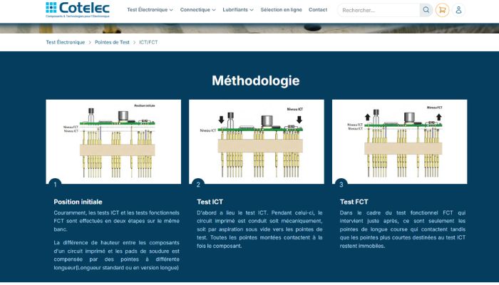 Pointes de test ICT pour cartes électroniques en production